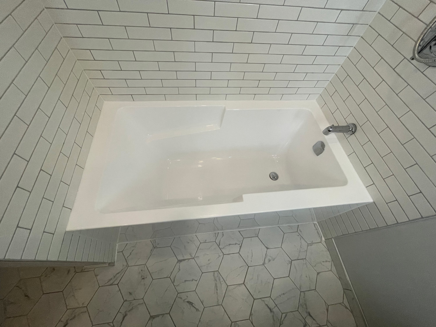 Luxurious bathroom with a soaking tub