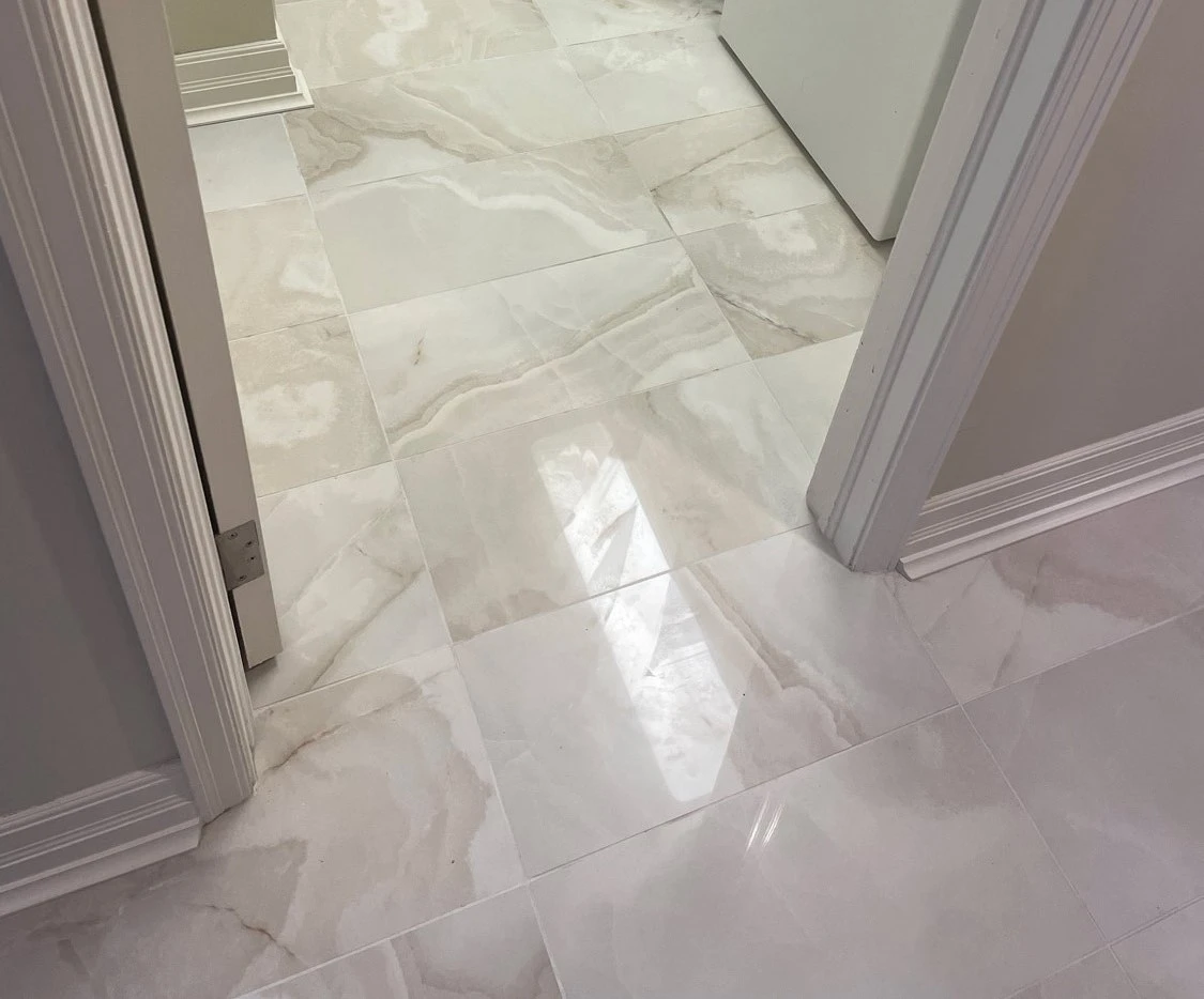 Polished marble tiles