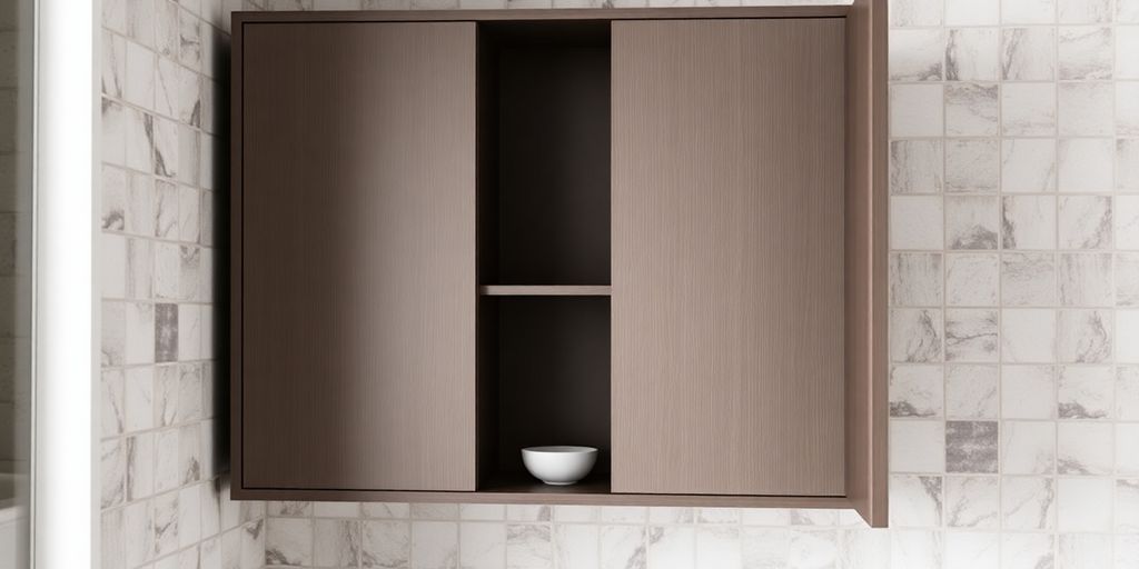 modern bathroom cabinet in small space