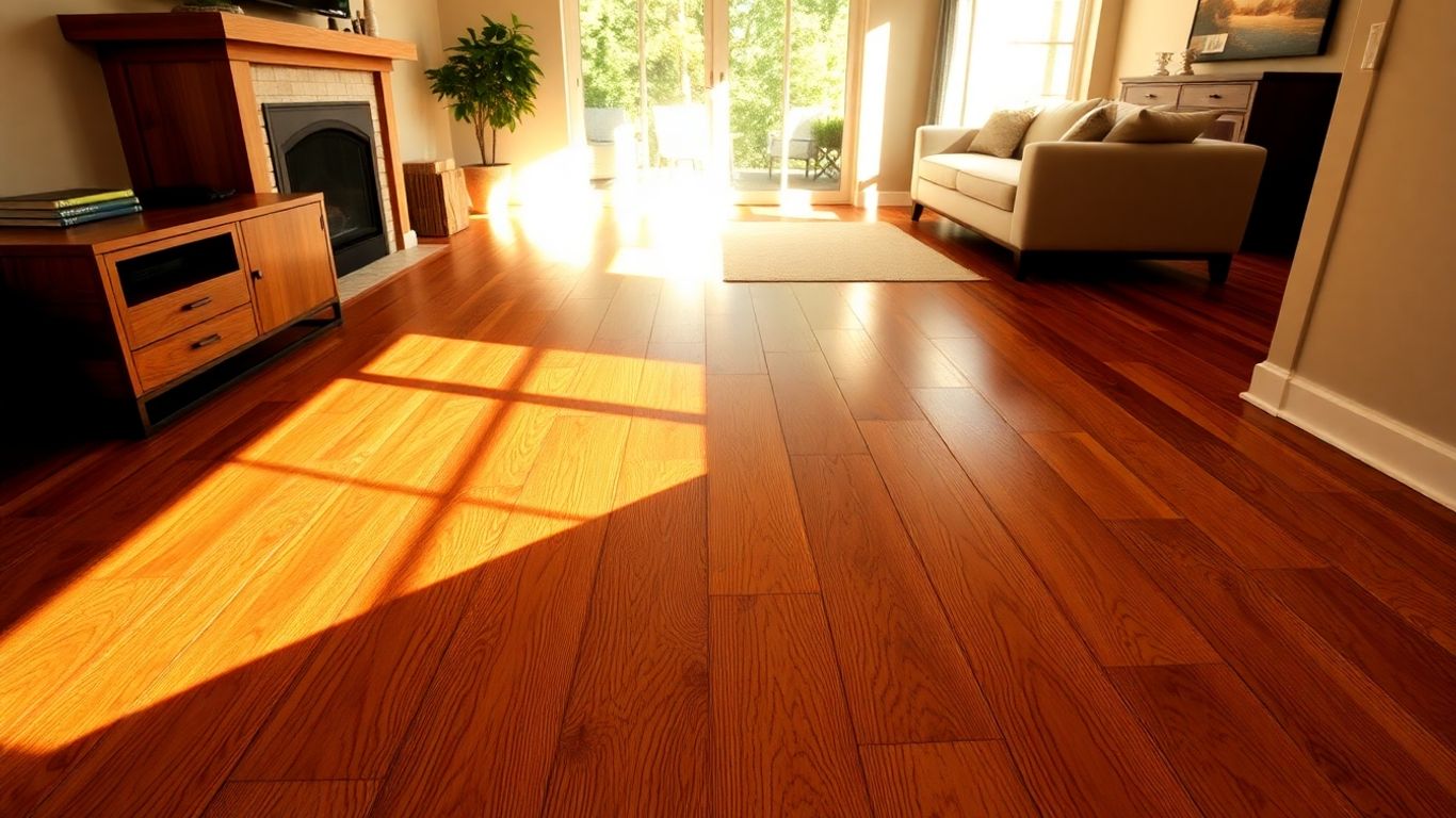 Beautiful hardwood floor with rich wood grain and warm finish.