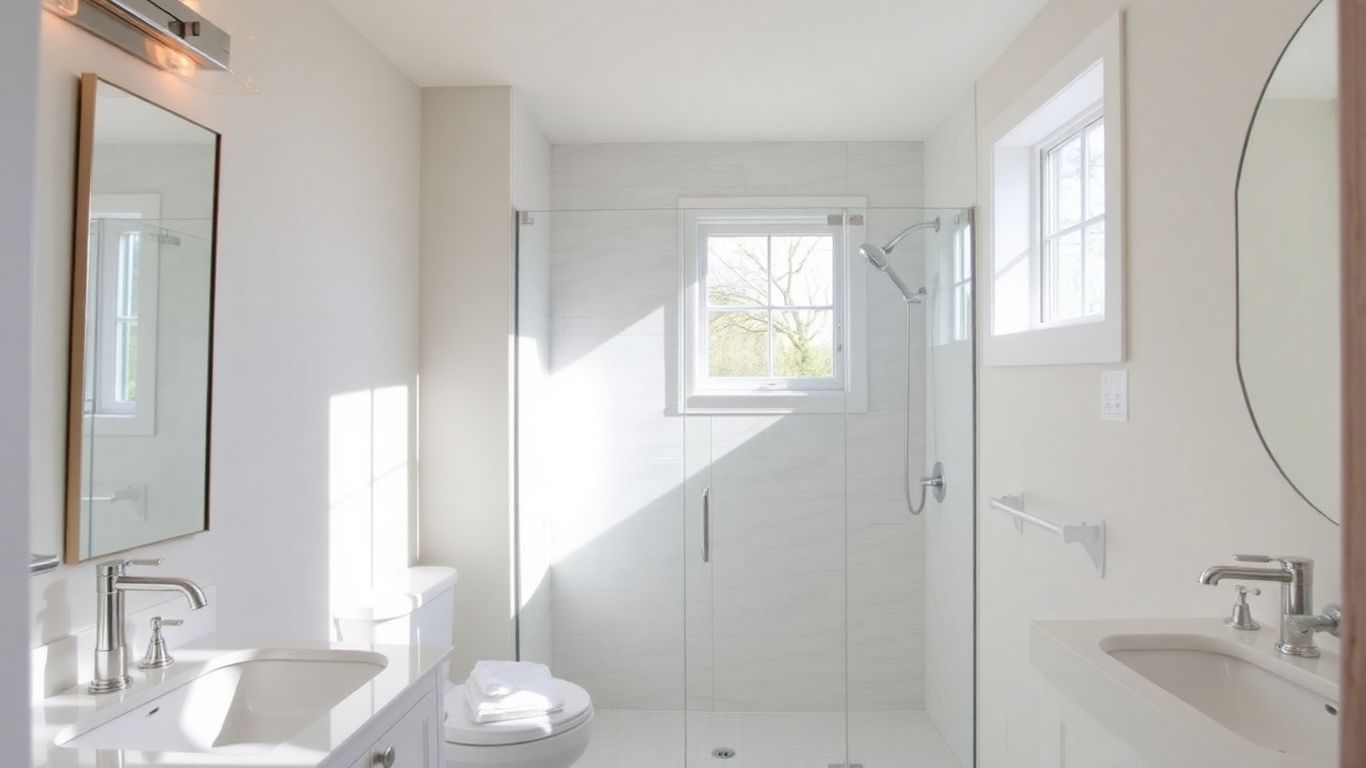 modern bathroom addition with elegant fixtures and natural light